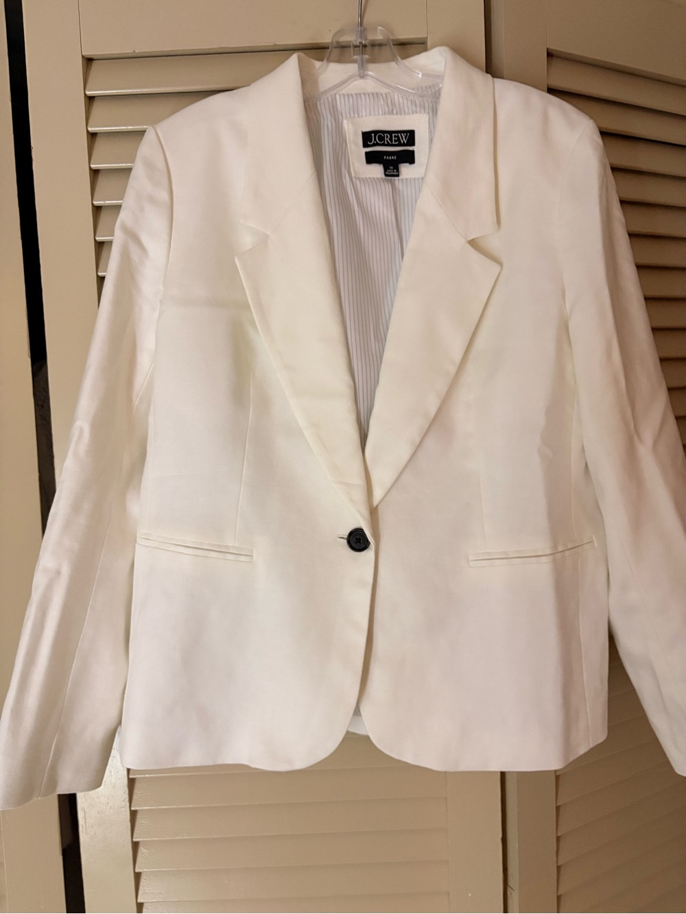 J. Crew Off-White Single-Button Tailored linen Blazer